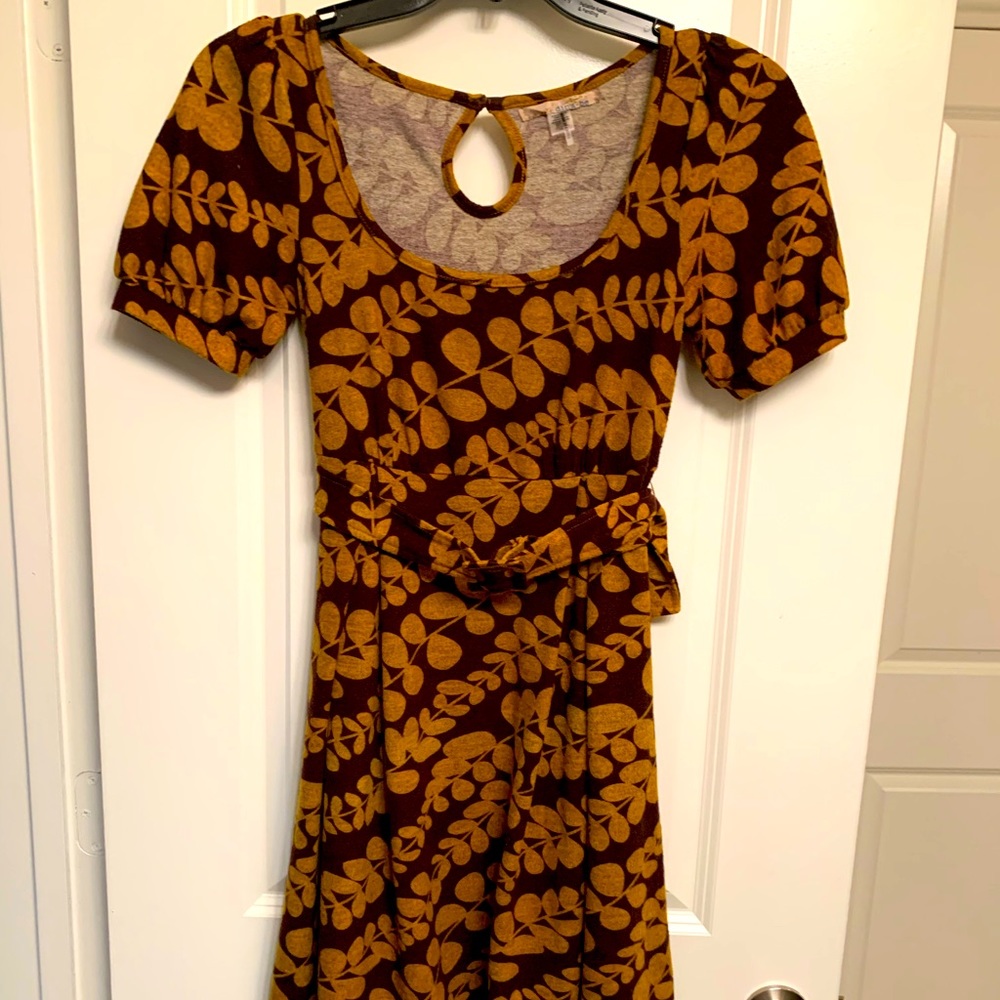 S Plum & Gold Dina Be Midi Dress | Size Small